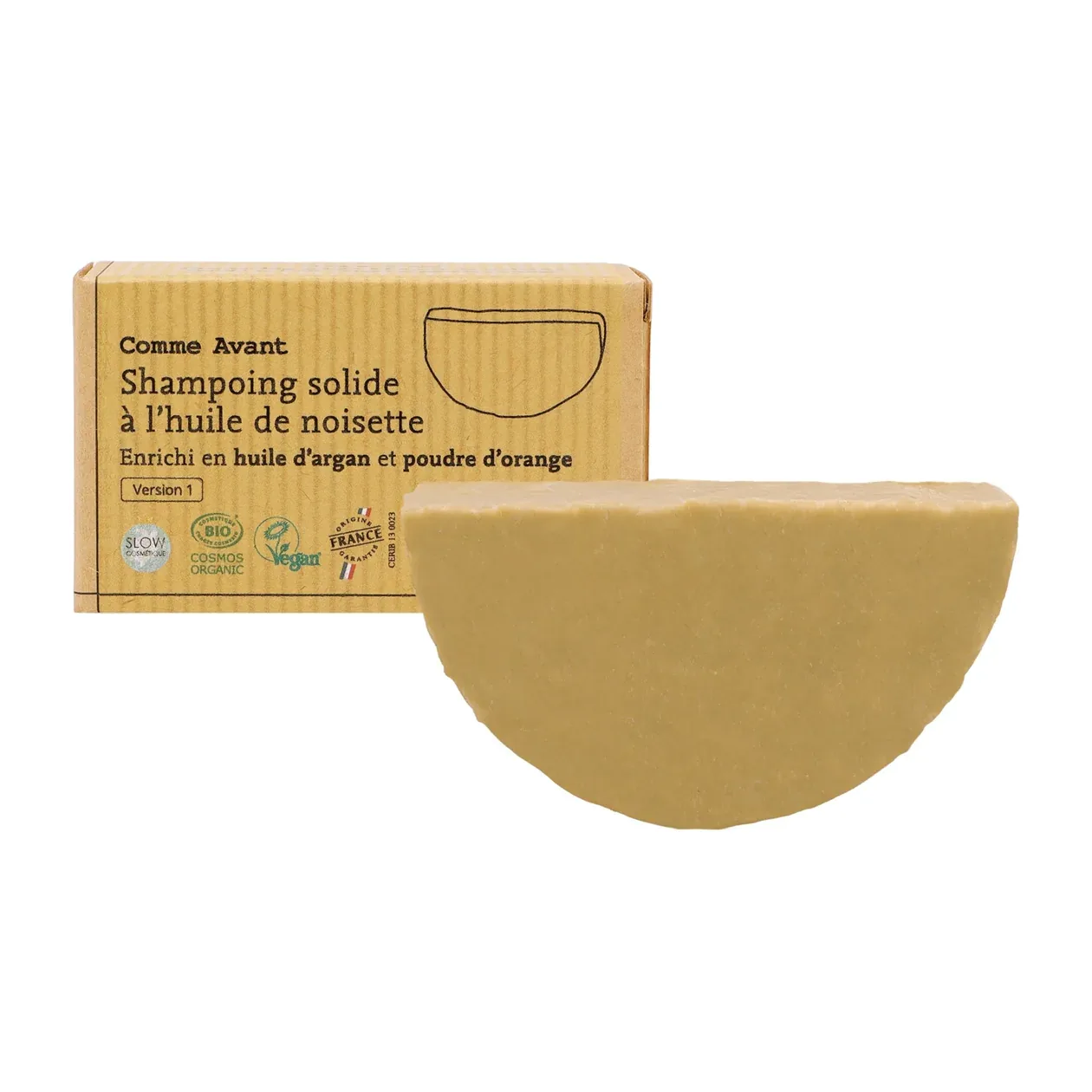 Shampoing solide enrichi en huile d'argan 70g COMME AVANT