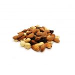 Mix Of Nuts Hazelnut Almonds And Cashews With Raisins, A Bunch I